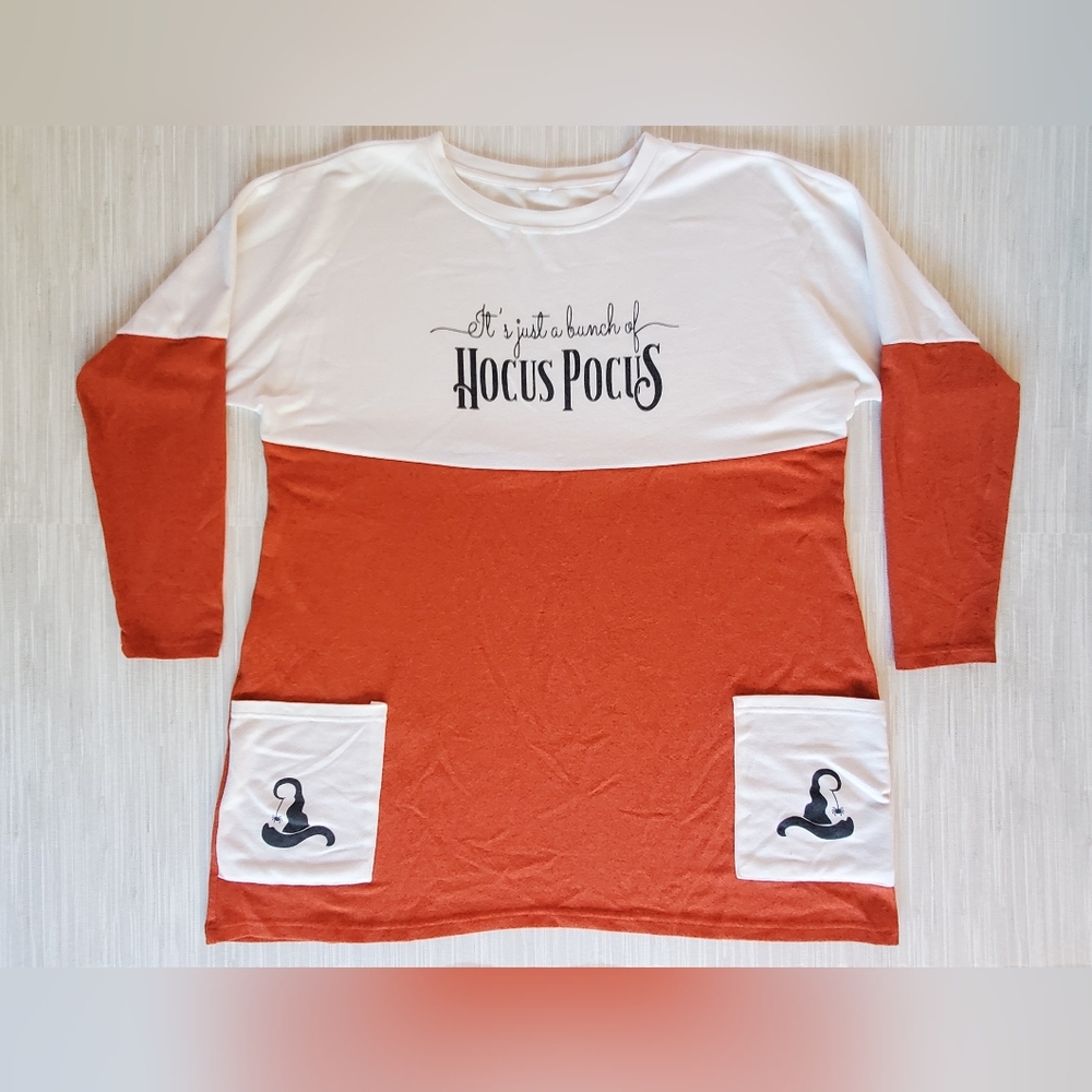 Hocus Pocus Themed Long Sleeve Tunic Front Pockets Size 2X - Picture 2 of 7